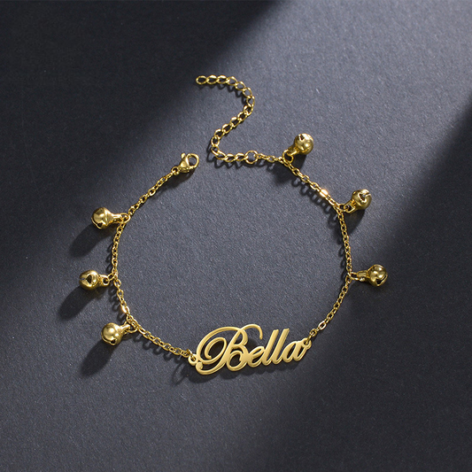 Bell Charms Name Bracelet