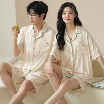 Gullei™ Pajamas Set Short Sleeve Button Front Modal