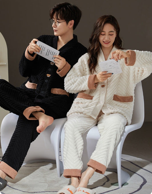 Matching Couples Flannel Pajamas Loungewear Set
