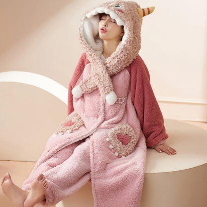 Winter Nightwear Flannel Dress for Women