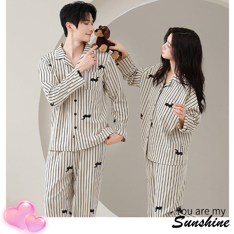 Matching Couple Pajamas Set – Dachshund Print, Soft & Breathable
