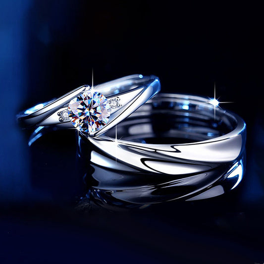 Moissanite Diamond Wedding Rings Set for two