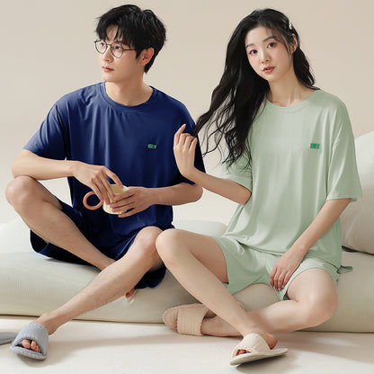 Gullei™ Couples Pajamas Set Short Sleeve Modal - Comfortable Summer Sleepwear for Him & Her