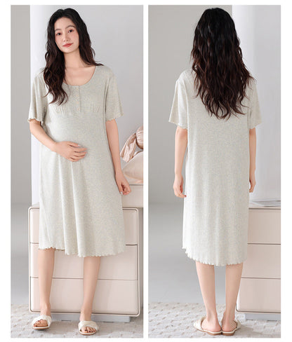 Padded Bra Long Shirt Maternity Sleepwear
