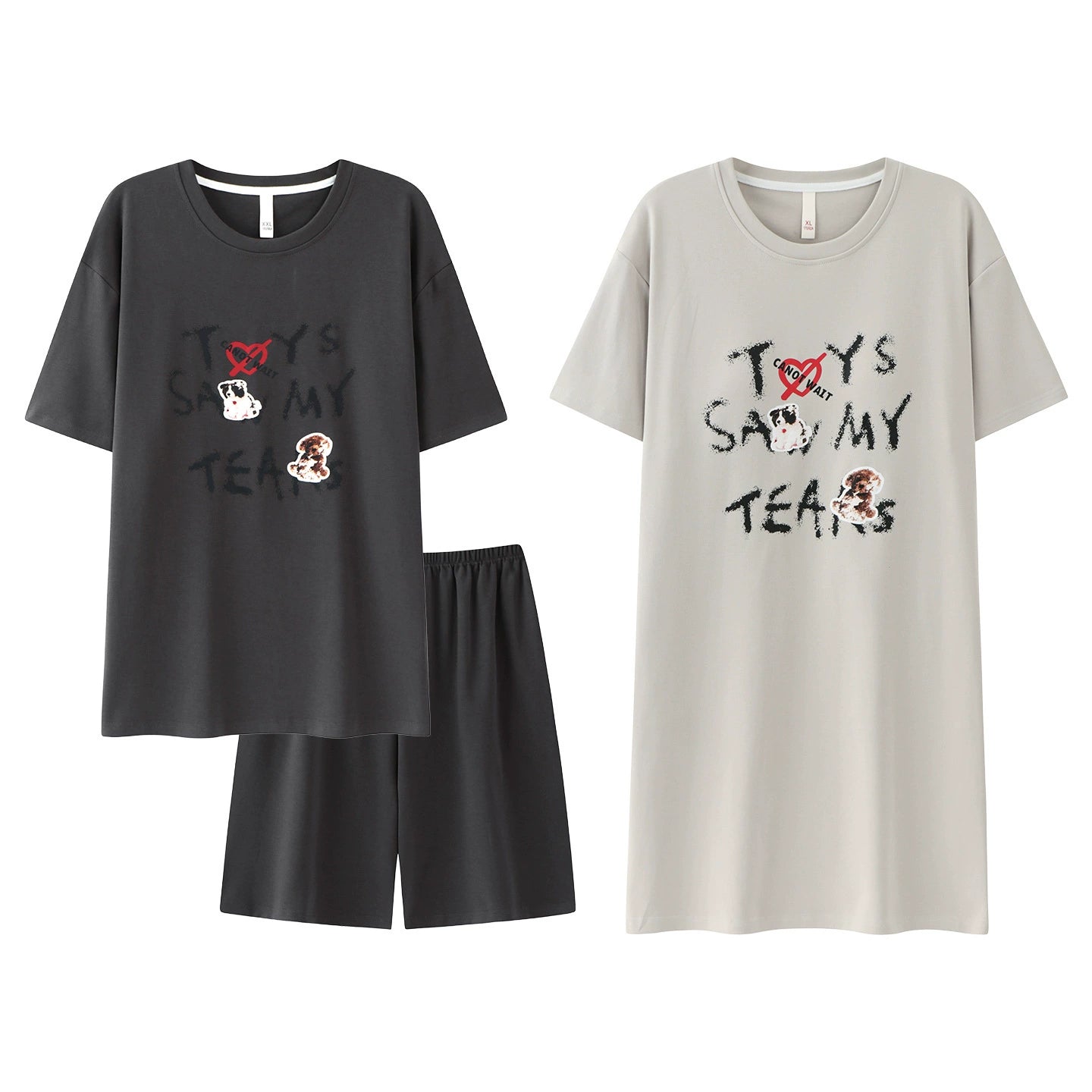 Statement Graphic Cotton Couple Sleepwear