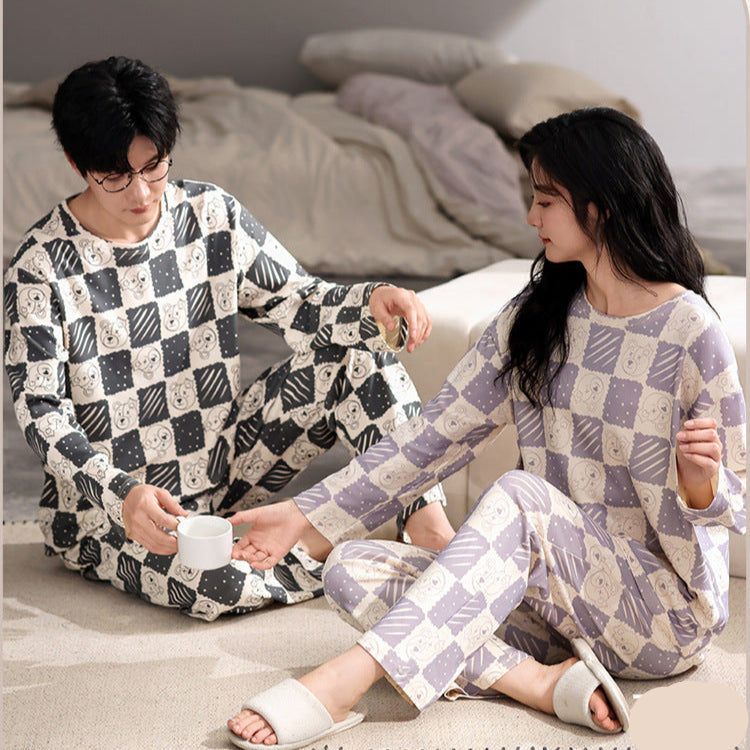 4-Piece Bear Pattern Pajamas Set - 100% Organic Cotton