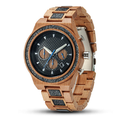 Multifunctional Matching Wood Couple Watch Set