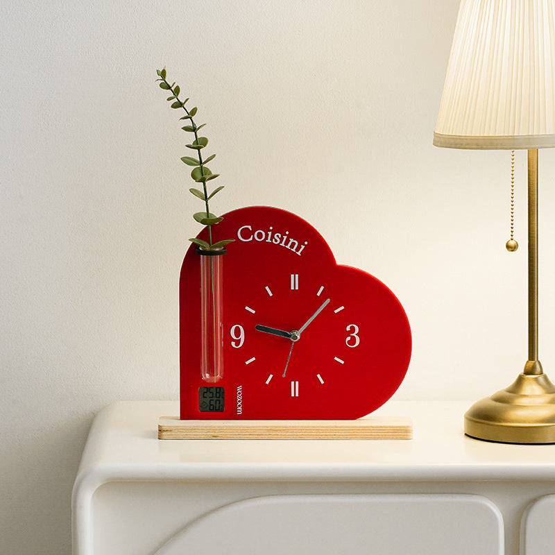 Romantic Heart 3-in-1 Silent Table Clock
