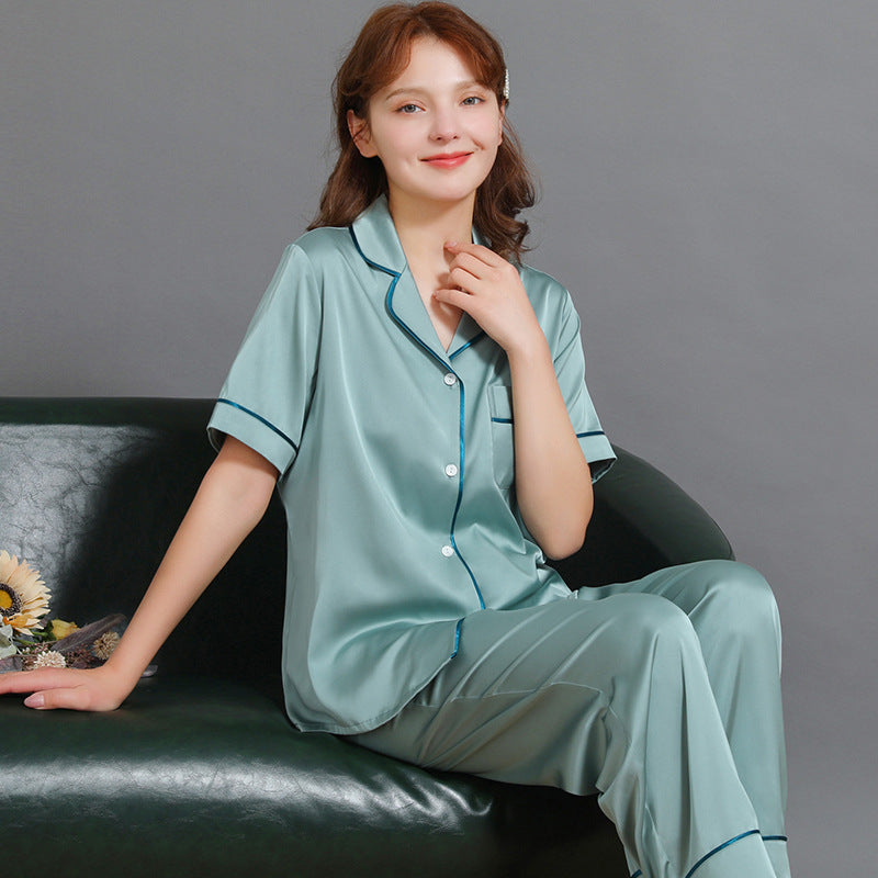 Matching Couple Silk Nightwear Pajamas Set