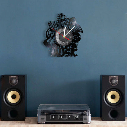 Music Theme Wall Décor Silent Lp Record Clock