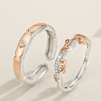 Beatiful Matching Rings Set for Two - Solid Sterling Silver