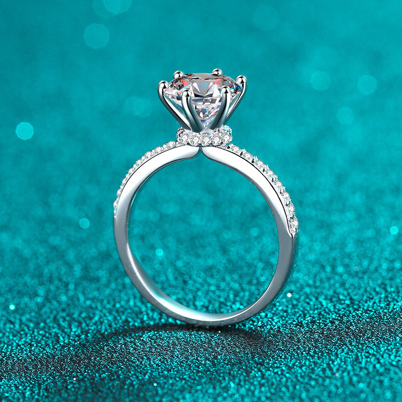 2 Carats Moissanite Halo Diamond Ring for Women