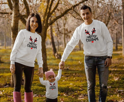 Matching Family Christmas Sweatshirts Set of 3