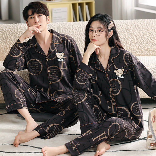 Bear Pure Cotton Pajamas Set for Couples