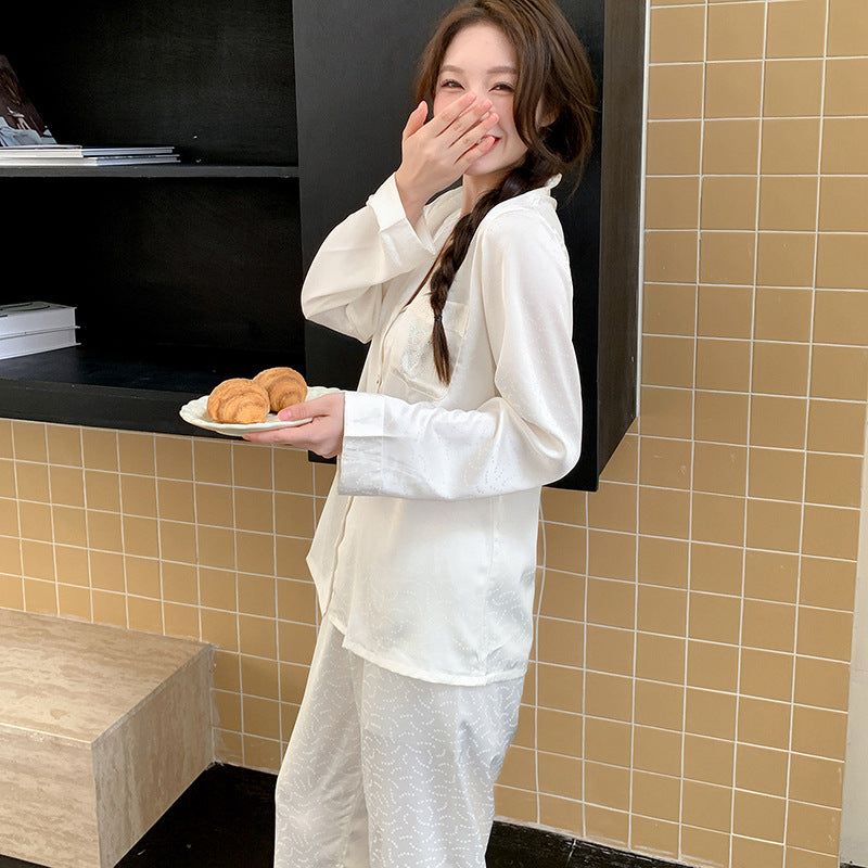 Matching Couple Pajamas – Embroidered Monogram Faux Silk Set for Couples