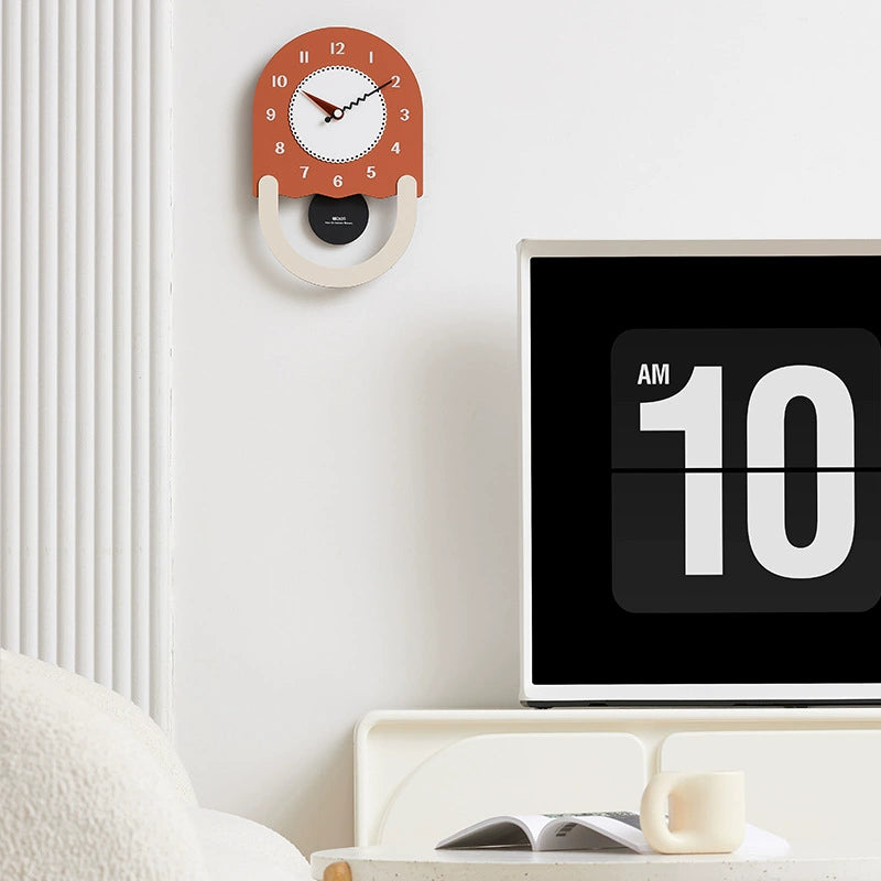 Modern Geometric Silent Pendulum Wall Clock