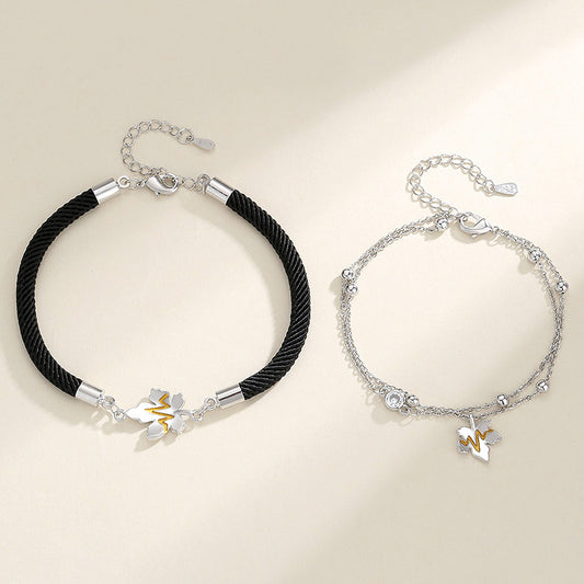 Heartbeat Charms Bracelets for Him and Her