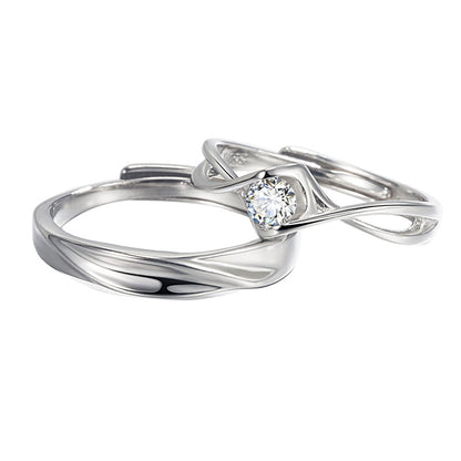 Engravable Couple Anniversary Rings Set for Two