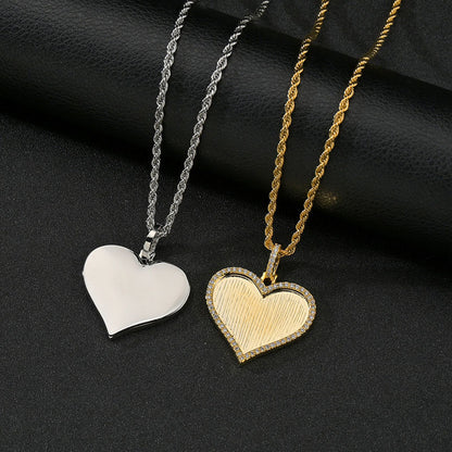 Heart Shaped Personalized Photo Print Necklace