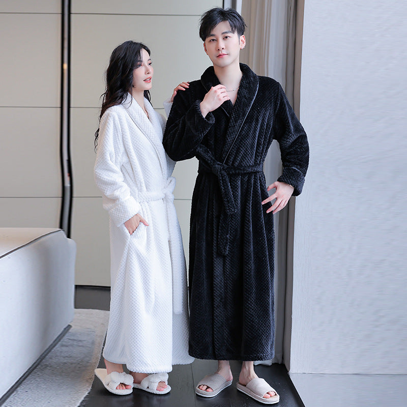 2-Piece Thickened Flannel Winter Robes for Couples