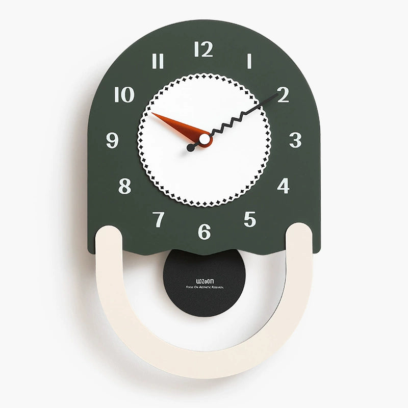 Modern Geometric Silent Pendulum Wall Clock