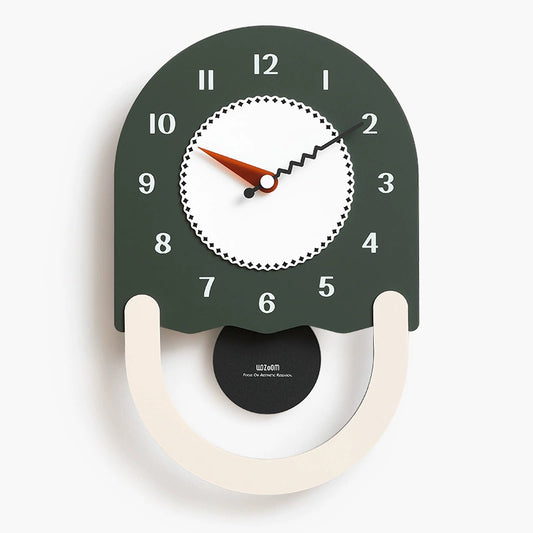 Modern Geometric Silent Pendulum Wall Clock
