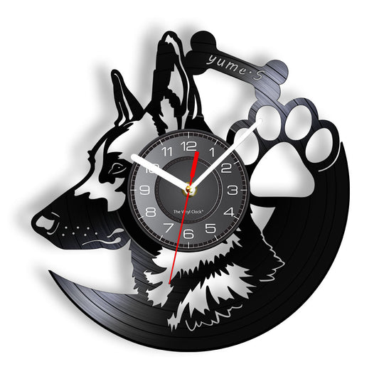 Customized Vinyl Clock Gift for German Shepherd Owner