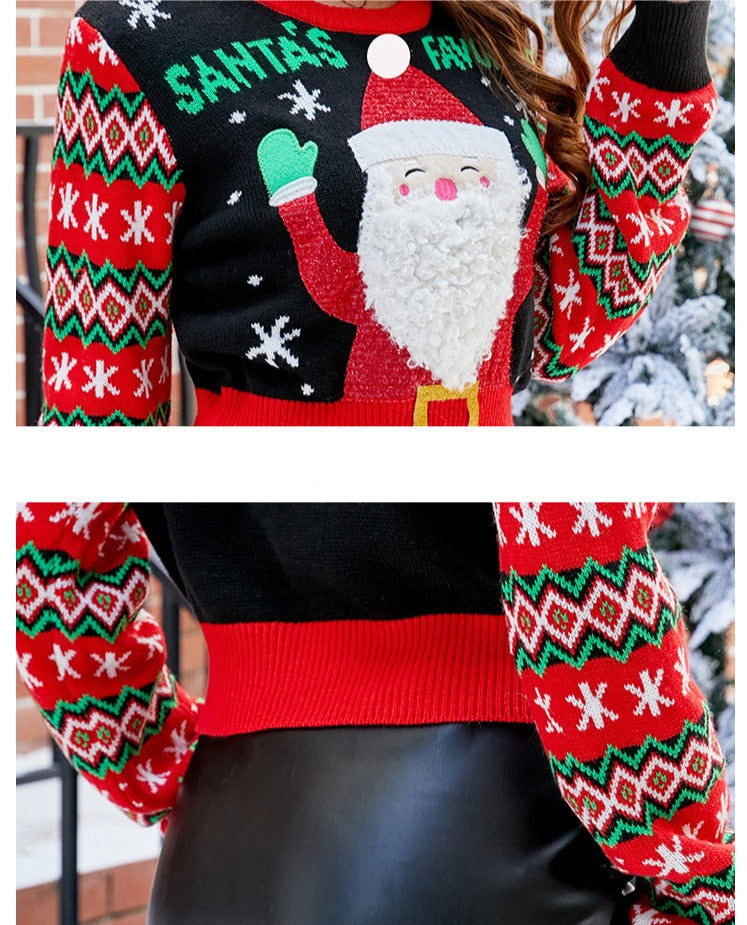 Santa Face Ladies Christmas Jumper Holiday Sweater