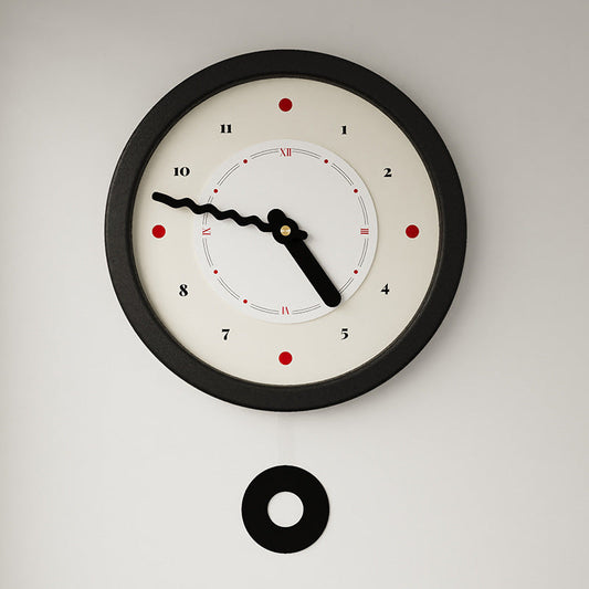 European Style Pendulum Analog Wall Clock — 12" Silent (Acrylic)