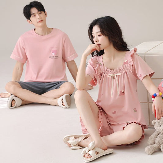Dreamy Ruffled Dress & T-Shirt Couple's Set