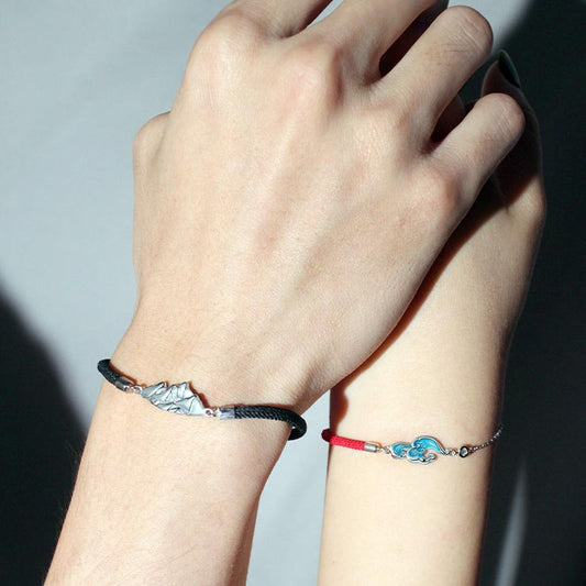 Ocean Mountains Promise Couple Bracelets Set