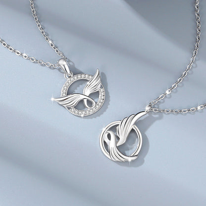 Angel Wings Necklaces Set for Two - Sterling Silver