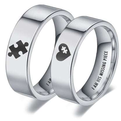 Matching Romantic Rings Set for Him and Her