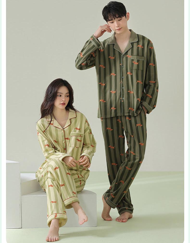 Matching His and Hers Autumn Pajamas 100% Cotton