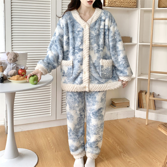 Cozy Thick Pajamas Set for Ladies