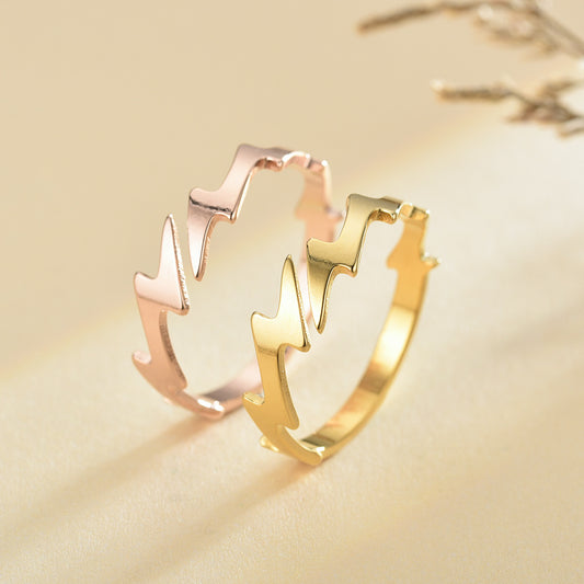 Matching Adjustable Size Steel Rings Set Gold and Rose Gold