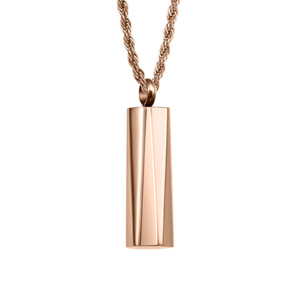 Custom Engraved Mens Vertical Bar Pendant Necklace