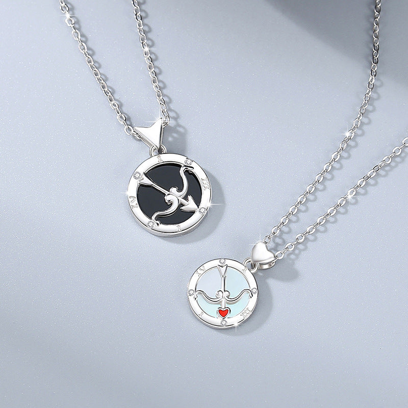 Matching Cupid Necklaces Set for Two - Sterling Silver