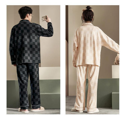 Cute Bear Summer Couple Pajamas Set 100% Cotton