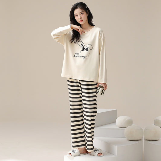 Two-Piece Cotton Pajamas Set for Women - 100% Cotton