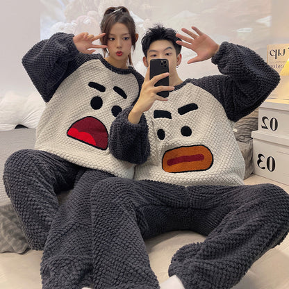 Matching Warm Sleepwear Pajamas Set for Couples