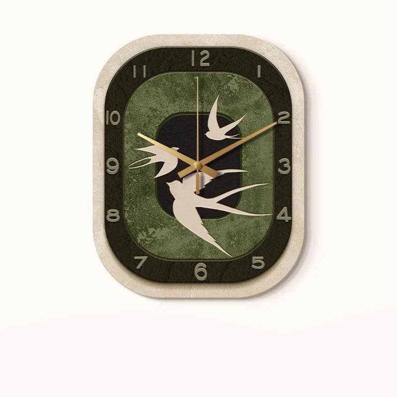 Art Deco Floral Silent Wall Clock – Mirror Acrylic