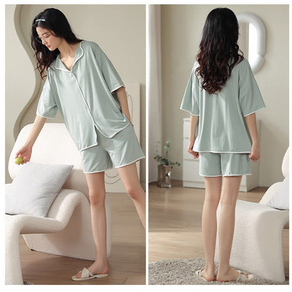 Two-Piece Summer Shorts Pajama Set - 100% Model