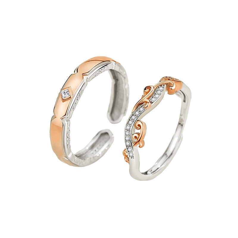 Beatiful Matching Rings Set for Two - Solid Sterling Silver