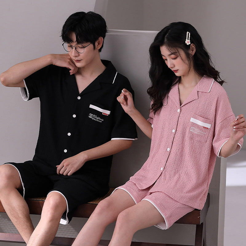 Matching Short Sleeves Sleepwear Pajamas for Couples