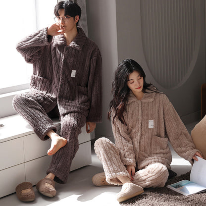 Fleece Winter Loungewear PJs Set for Couples