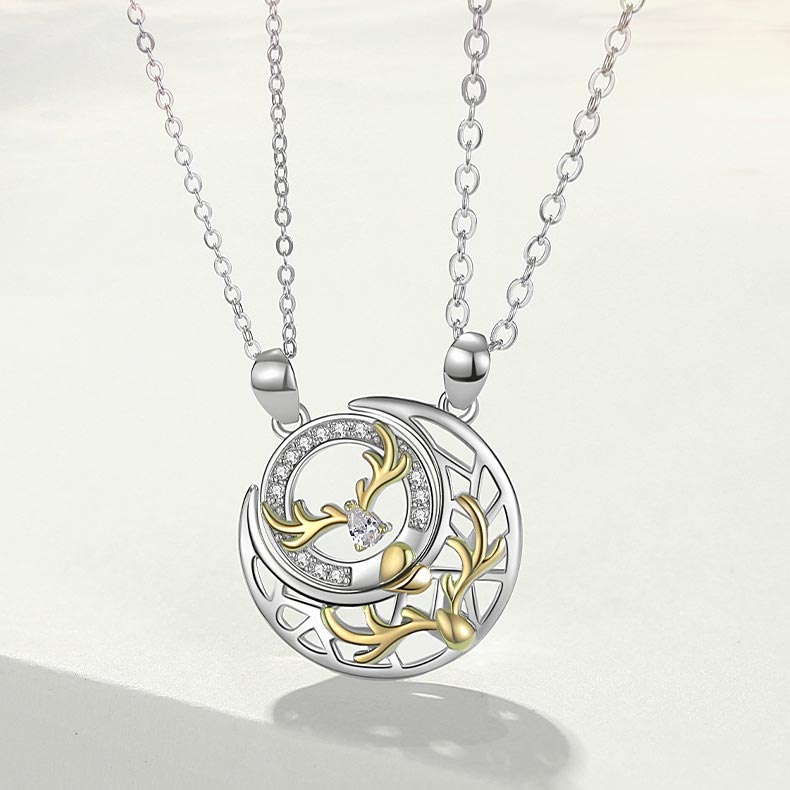 Sun and deals moon interlocking necklace