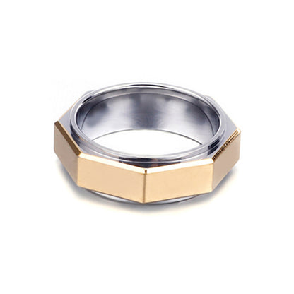 Custom Geometric Mens Ring 8mm Stainless Steel