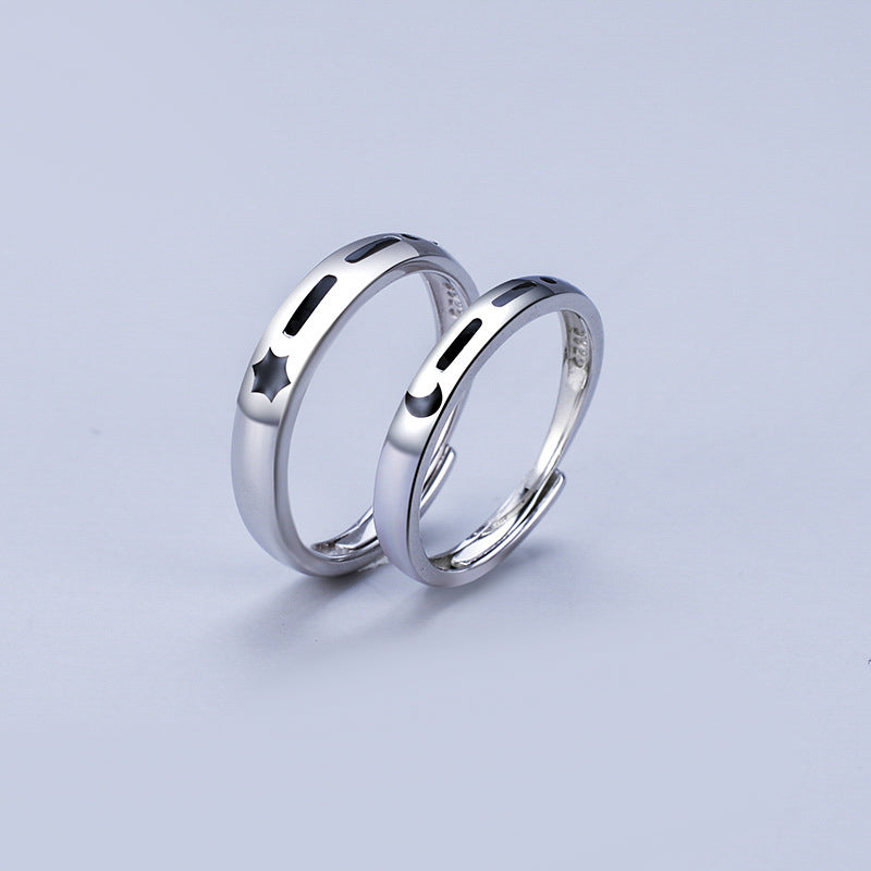 Custom Matching Sun and Moon Promise Rings Set for Two