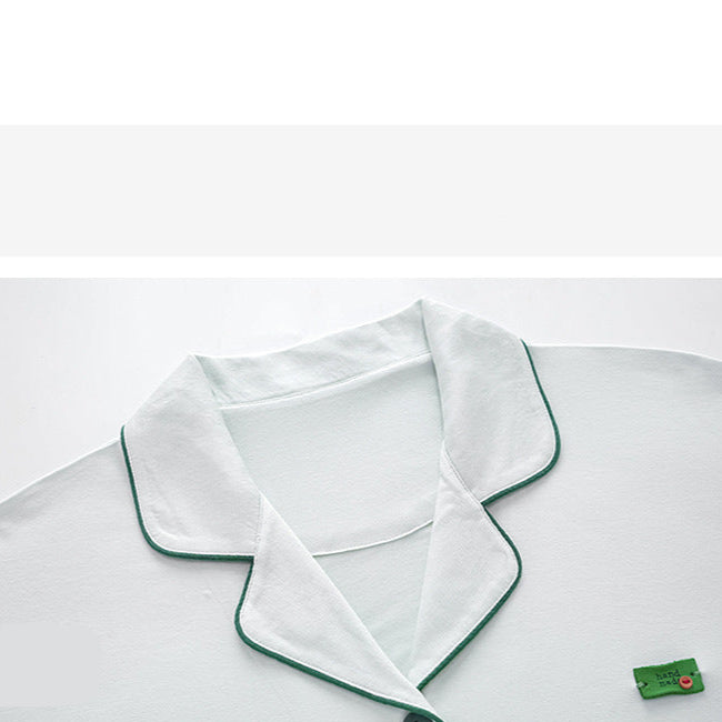 Korean Style Modal Couple Pajamas - Short Sleeve Button-Down